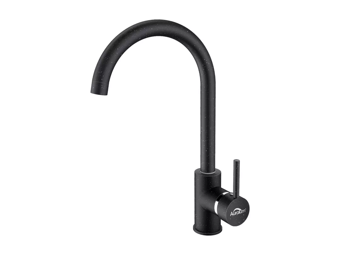 AuraLum Max Robinet Cuisine,Mitigeur Evier Poignée Unique,Rotatif 360°, Mitigeur Cuisine Eau Froide Chaude,Aérateur Démontable,Blanc ,EU Modèle