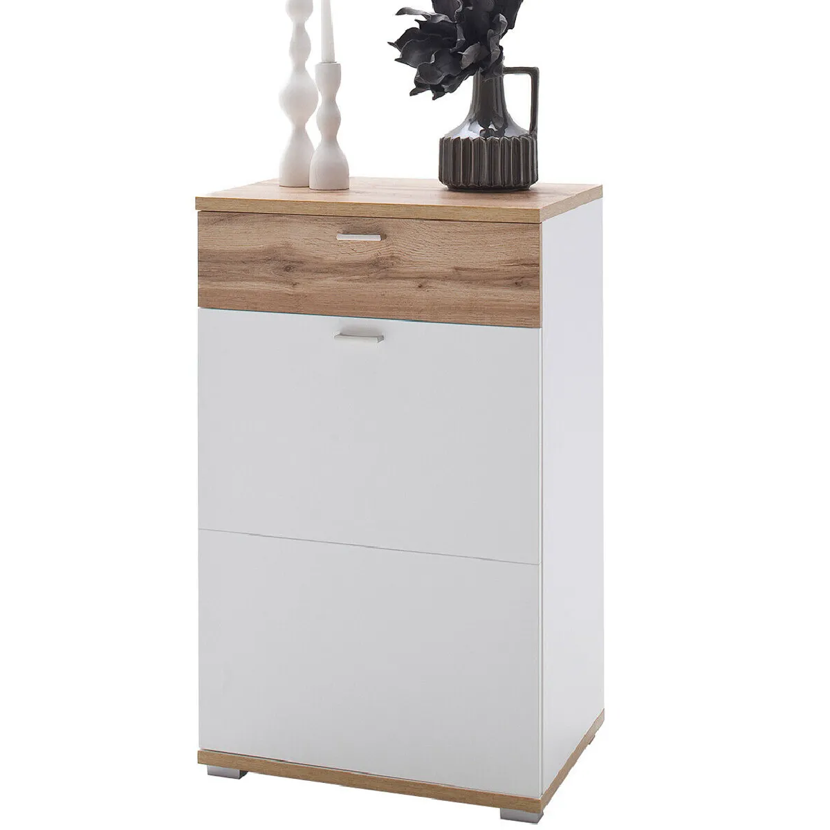 pegane Ensemble de vestiaire 4 pièces - Blanc/Chêne