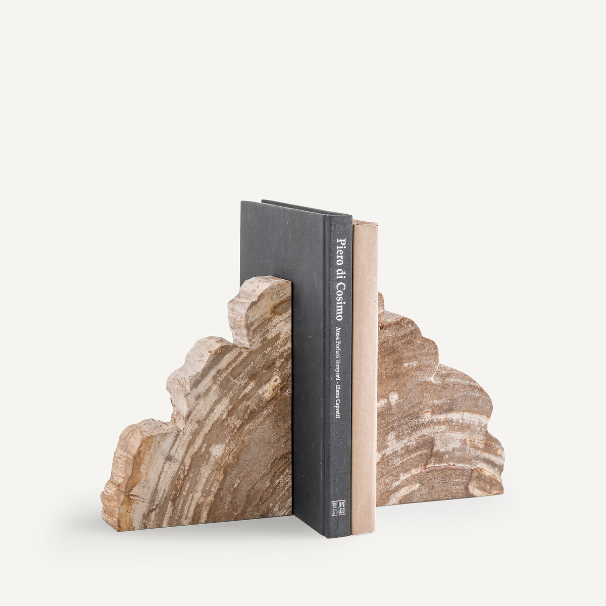 AM.PM<br>Conjunto de 2 suportes para livros em madeira petrificada, Kayu