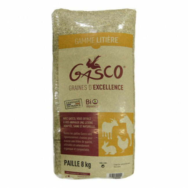 Paille naturelle dépoussiérée Gasco pour litière