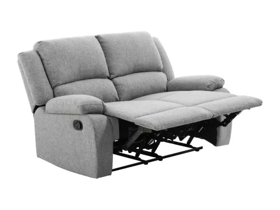 Canapé Relaxation 2 places Léo en Tissu - Gris clair - L143 x 93 x 96cm - Loungitude