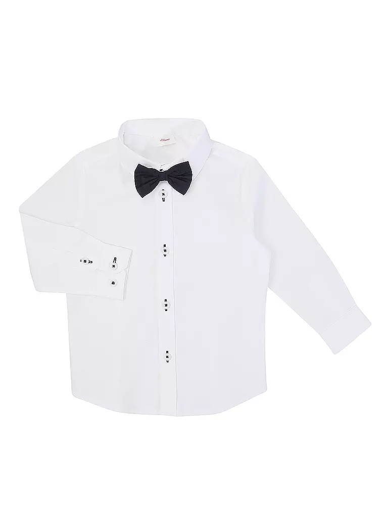 S.OLIVER Jungen Hemd mit Fliege weiss