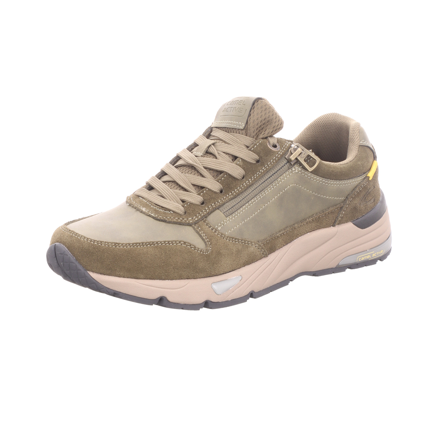 camel active Herren-Schnürhalbschuh Khaki-Oliv-Grün-Mehrfarbig