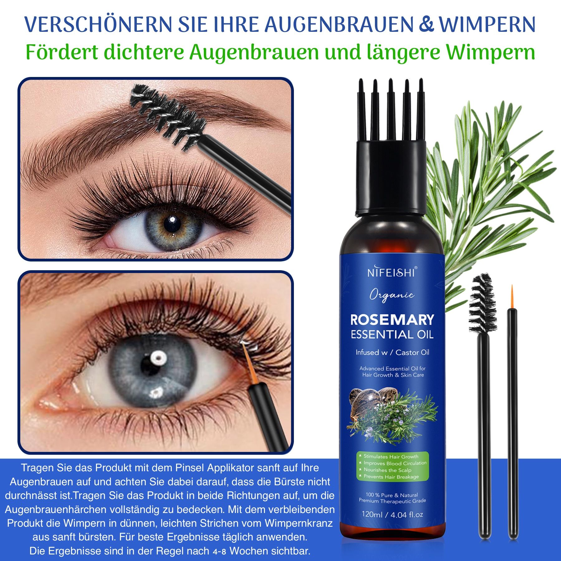 P-beauty Rosmarinöl Rizinus Haaröl für Haarpflege