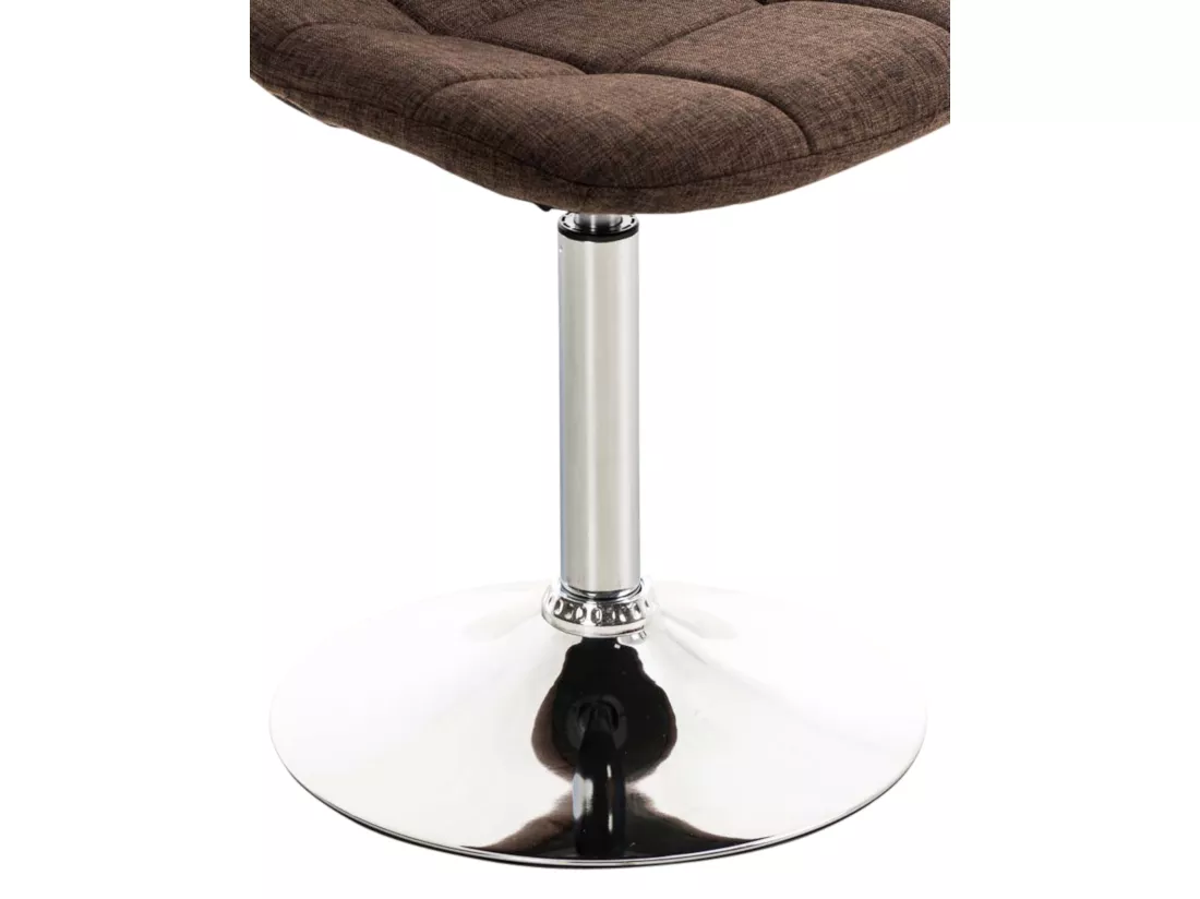 Lot de 2 Chaise de bureau - Tissu & Métal chromé - Marron - Emil