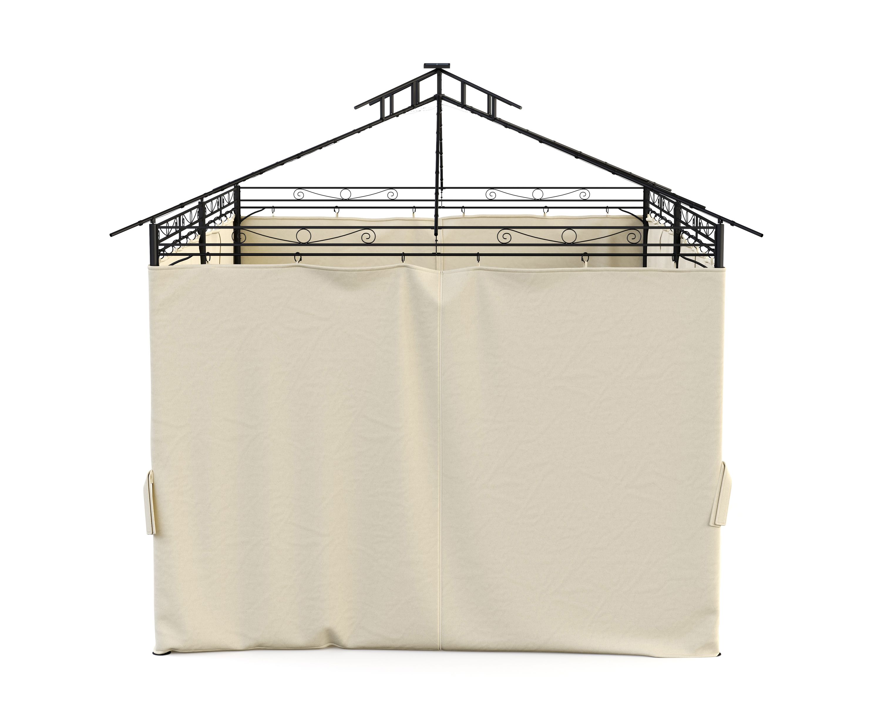 Seitenwände Gartenpavillon LED ROYAL 4 x 3 m beige