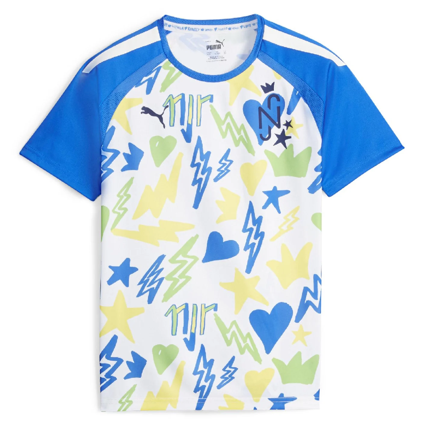 PUMA Neymar Jr. Trainingsshirt Kids Wit Blauw Geel