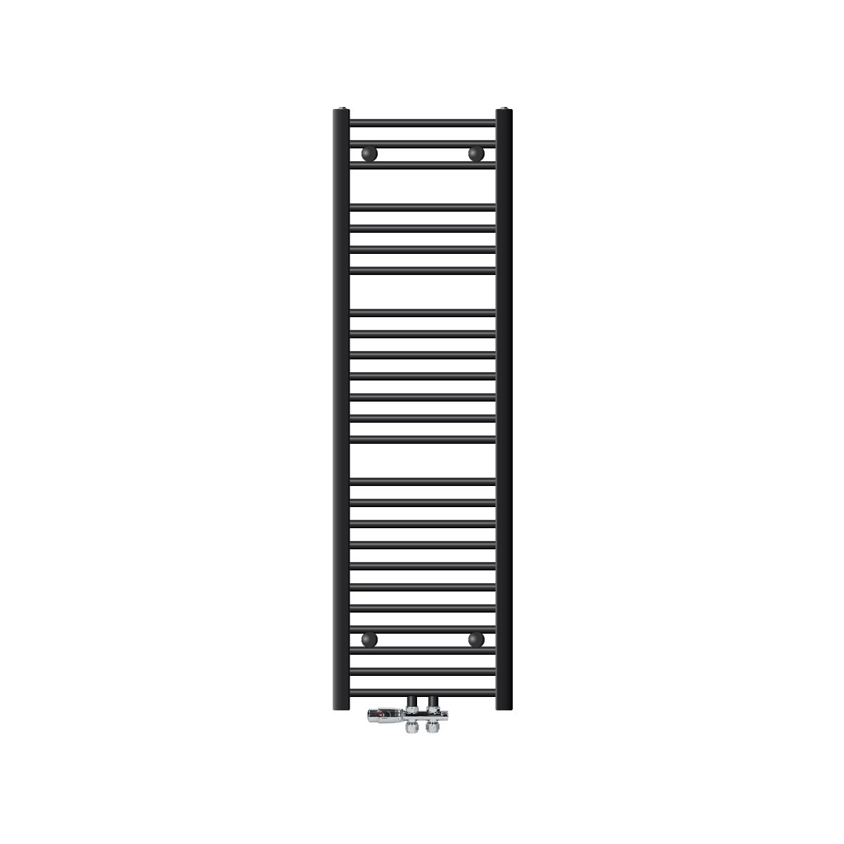 ECD Germany badkamerradiator, middenaansluiting, 400 x 1500 mm, antraciet, recht, met aansluitset inclusief thermostaat, doorloopradiator, verwarming, handdoekwarmer, handdoekdroger, handdoekradiator
