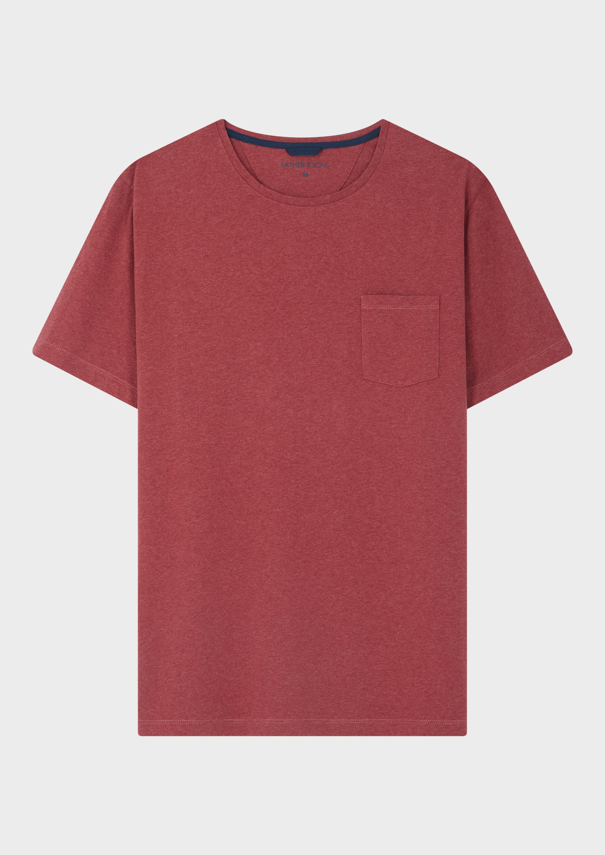 Tee-shirt manches courtes en coton col rond uni bordeaux