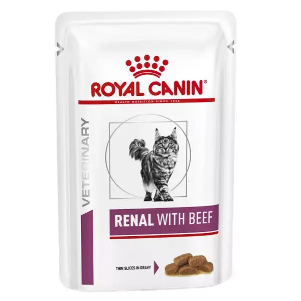 Royal Canin Veterinary Renal Chat Aliment Humide au Boeuf 12 x 85g