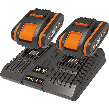 Worx Batteri sæt 2 x 2.0ah + dobbeltlader 2a