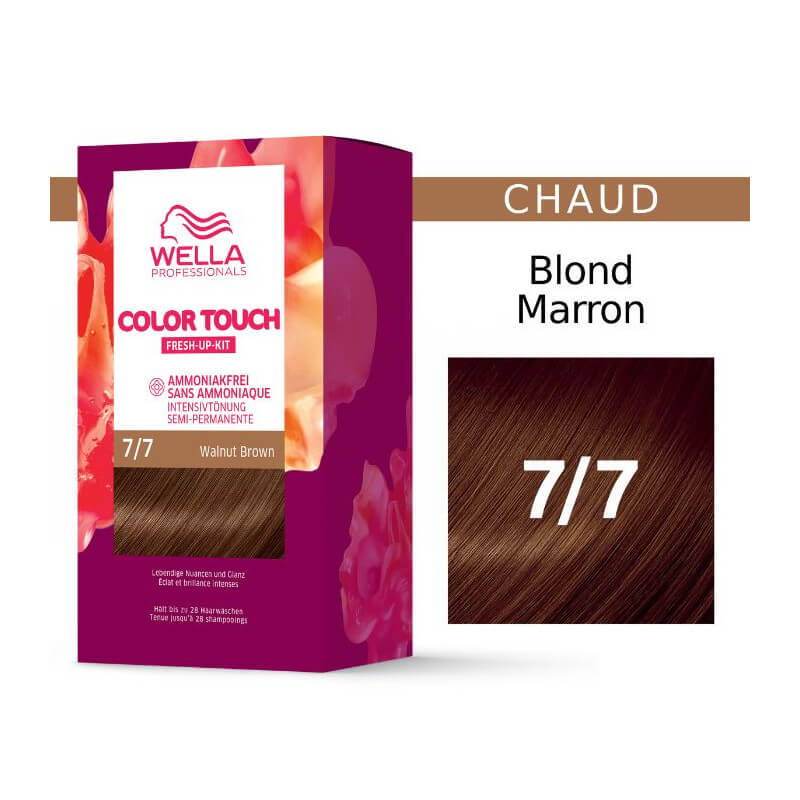 Kit de coloration Blond Marron Walnut Brown Color Touch Fresh-Up 7/7 Wella