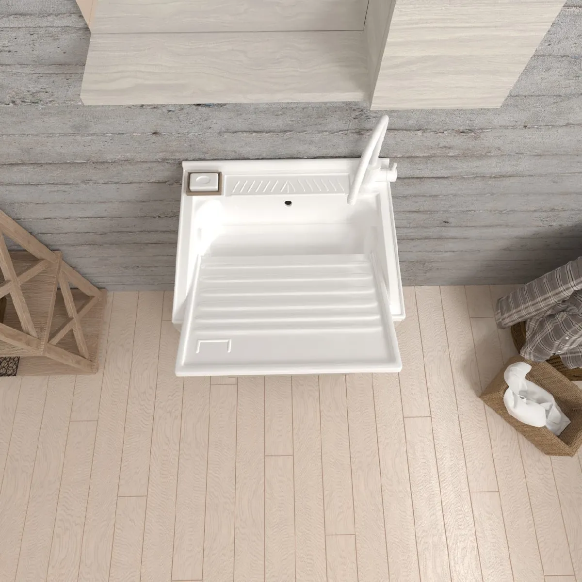 Kiamami Valentina Meuble Lavoir Chêne Gris