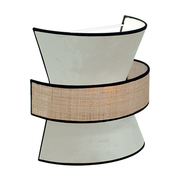 Applique murale Gatsby velours rattan blanc