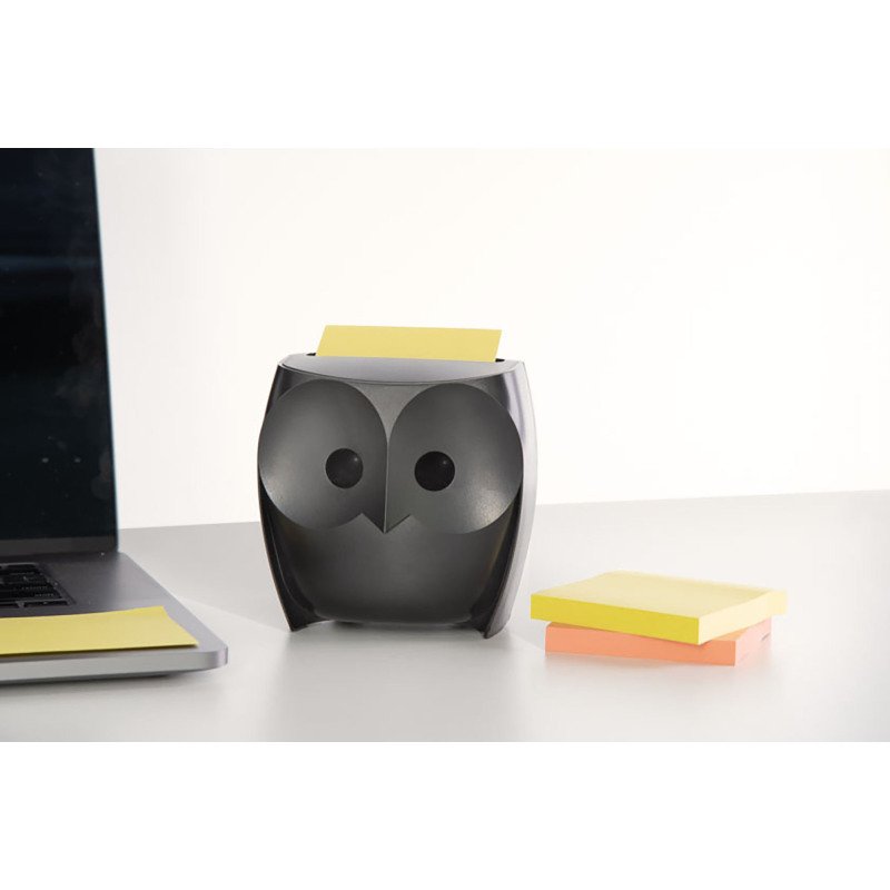 Distributeur Z-notes repositionnables chouette noire Post-it
