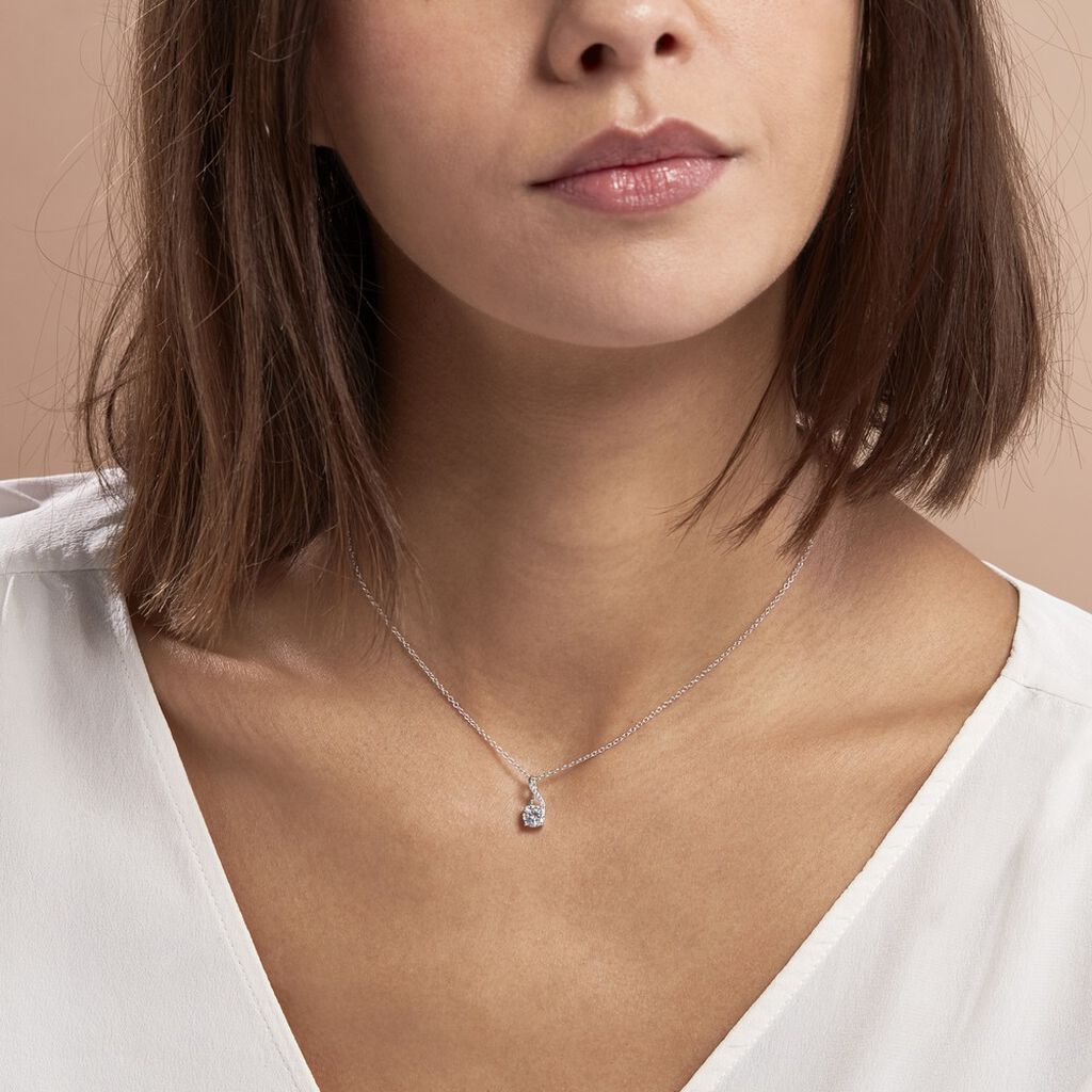 Collier Idylla Argent Blanc Oxyde De Zirconium
