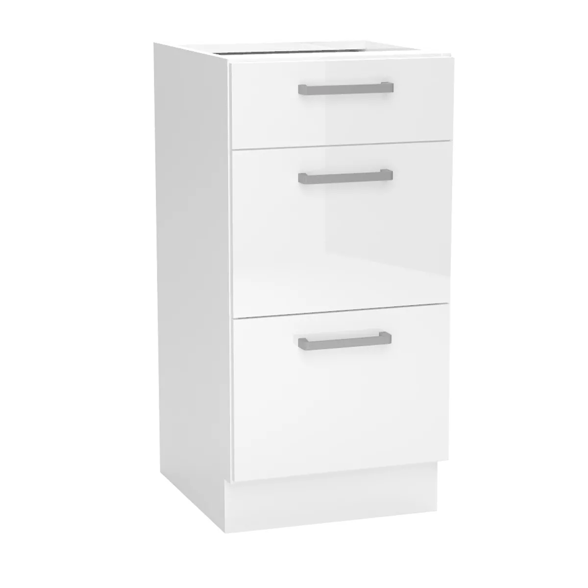pegane Meuble de Cuisine 3 Tiroirs Blanc