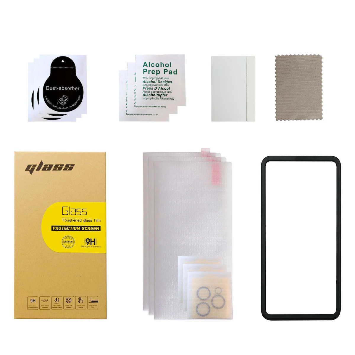 3-paks telefonskjermbeskytter og 3-paks kameralinsebeskytter 14.5x6.8x0.1 cm iPhone 15