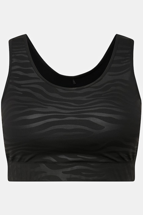 Sport BH, herausnehmbare Softschalen, Zebra-Muster, Unterbrustband