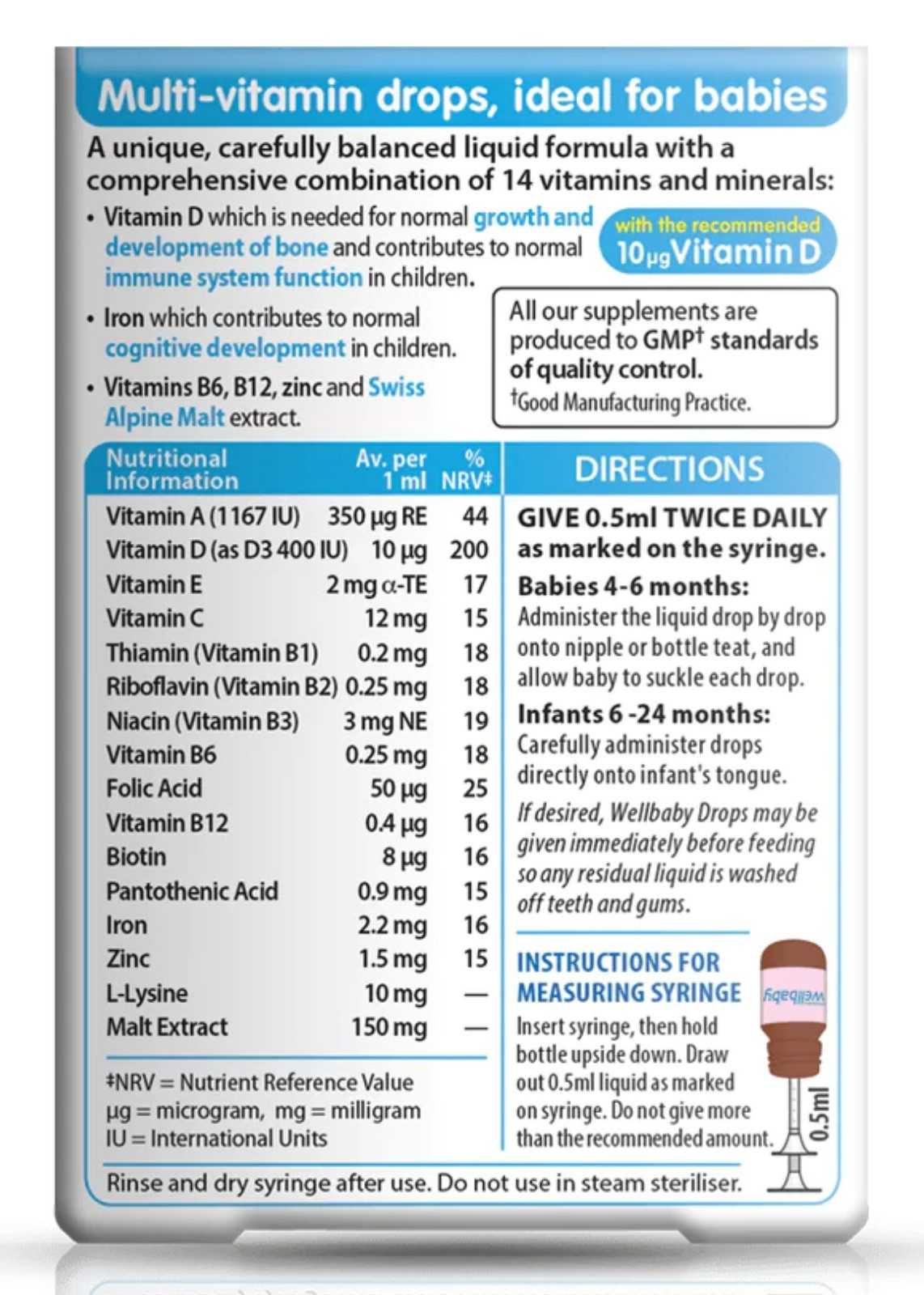 Gotas multivitamínicas Vitabiotics Wellbaby 30ml