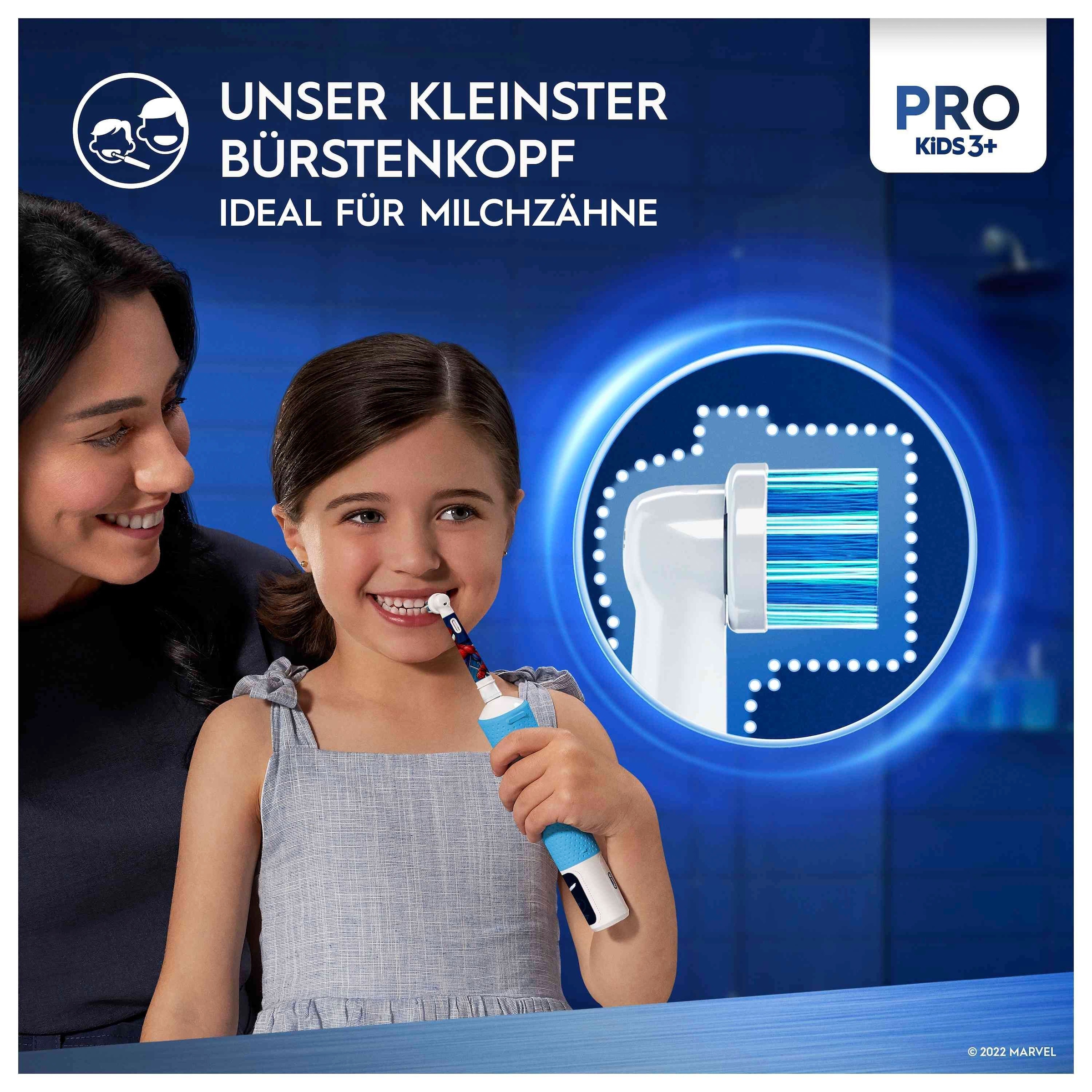Oral-B Elektrische Zahnbürste »Pro Kids Spiderman« 1 Stk. Aufsteckbürsten für Kinder ab 3 Jahren