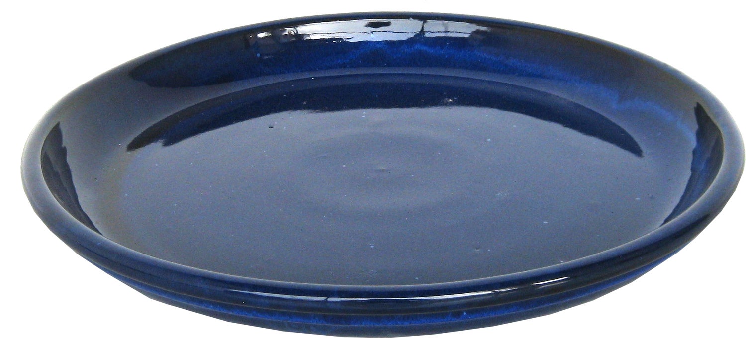Mega Collections plantenschotel Glazed blauw D 45 H 5,5 cm