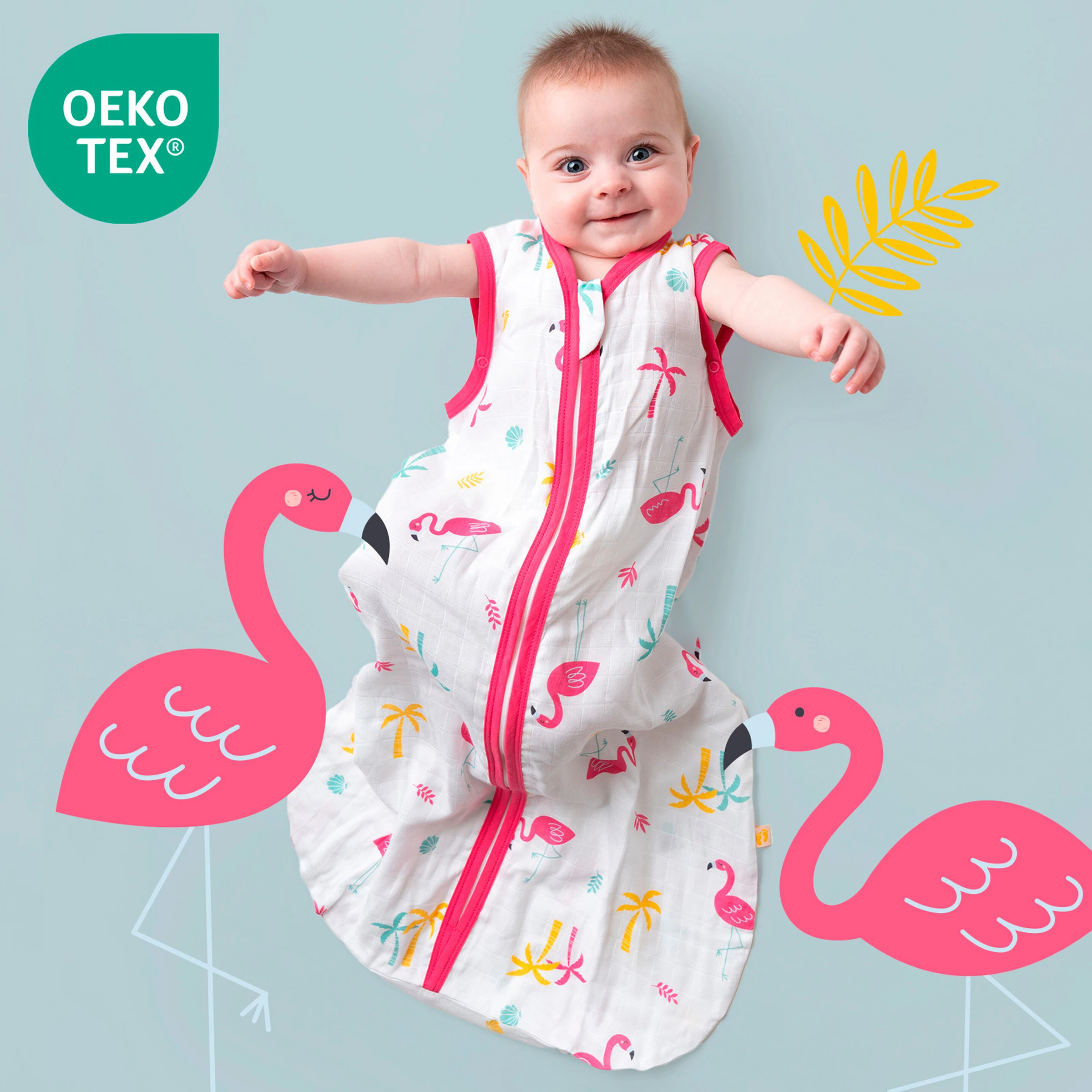 schlummersack Schlafsack ohne Füßen 0.5 Tog Flamingo