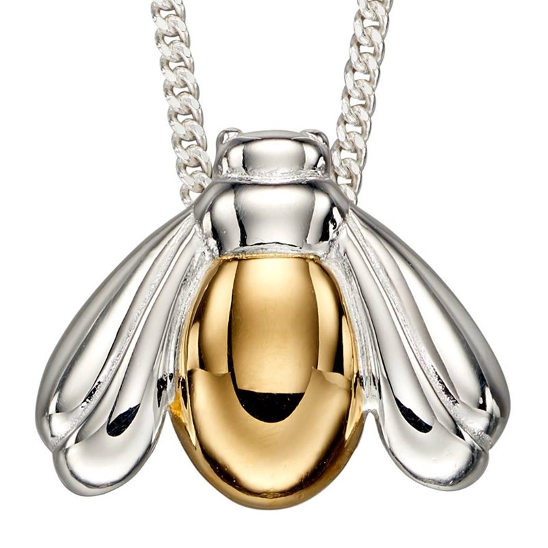 Collier abeille plaqué or en argent 925/1000