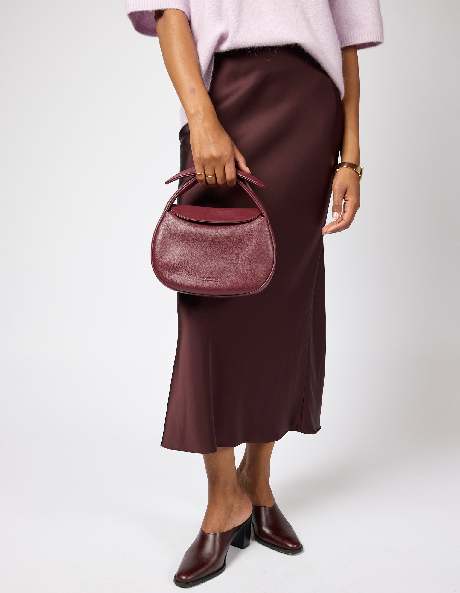 Coco Croissant - Dark Cherry Soft Grain Leather