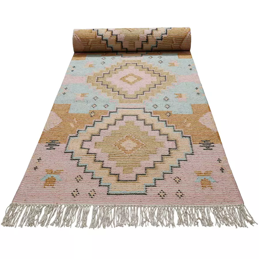 Green Looop Kelim Teppich Mayenne rosa