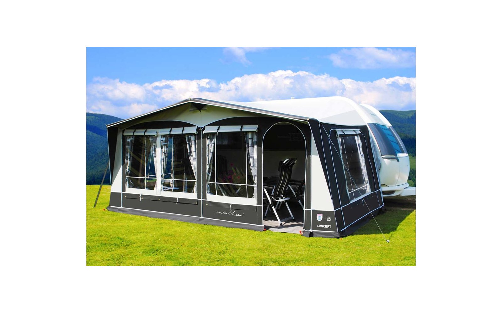 Walker Vorzelt Concept 240 Stahlgestänge 885 Umlaufmaß 870 - 900 cm