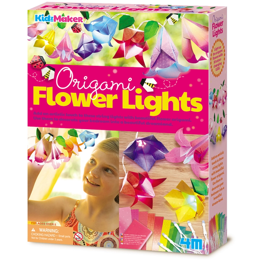 4M KidzMaker - Origami Blumen Lichterkette Mehrfarbig