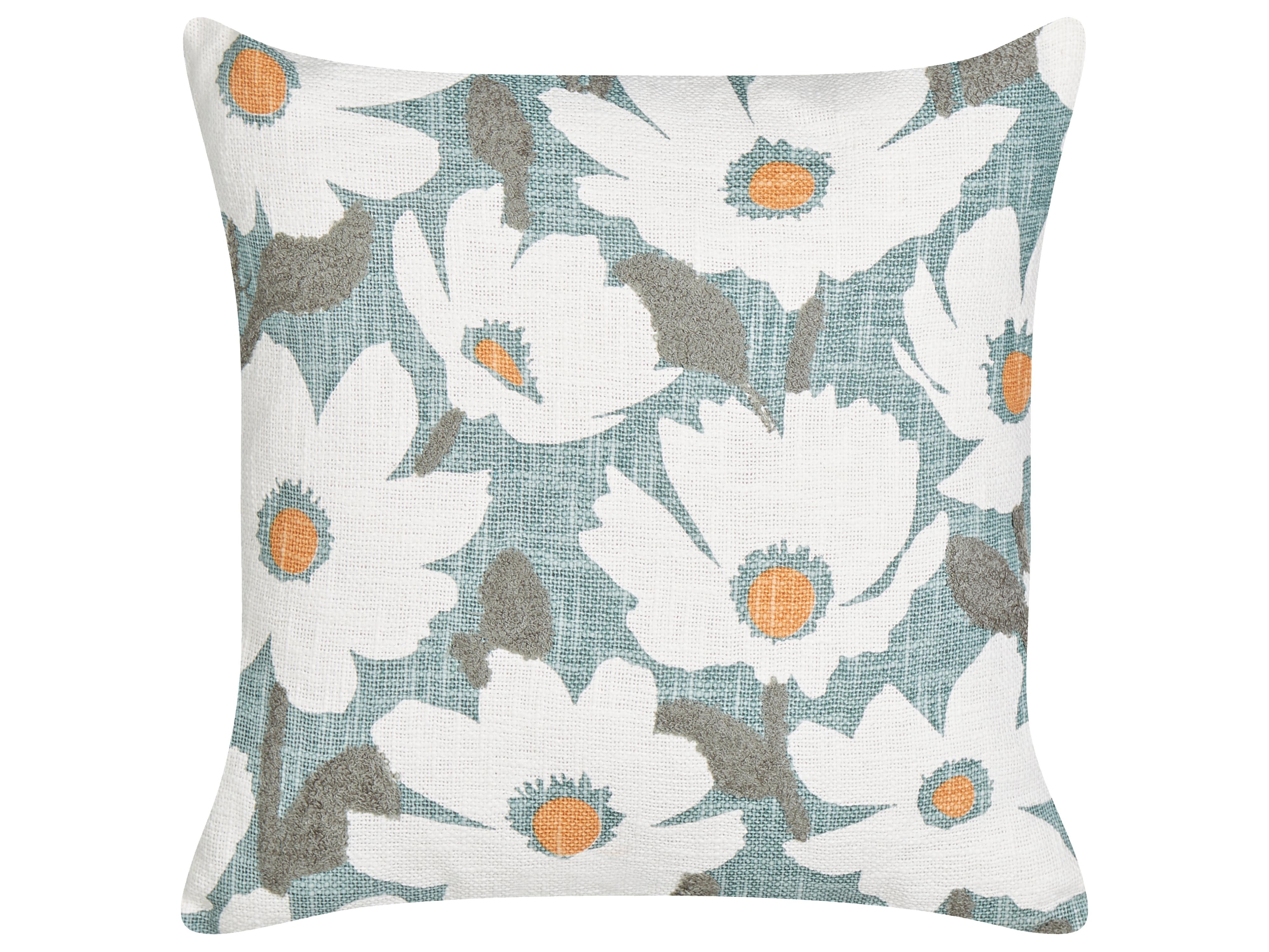 Set van 2 sierkussens JATROPHA Katoen 45 x 45 cm Lichtblauw bloempatroon