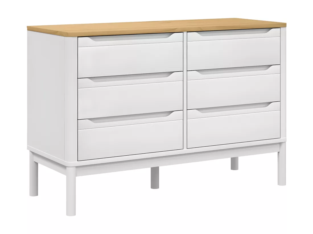 Commode FLORO blanc bois de pin massif