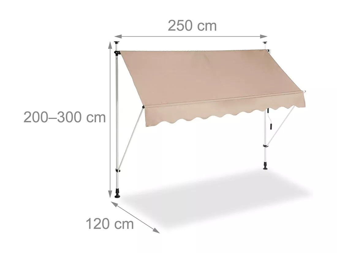 Store banne télescopique de beige 250 x 120 x 300 cm 13_0000309_2