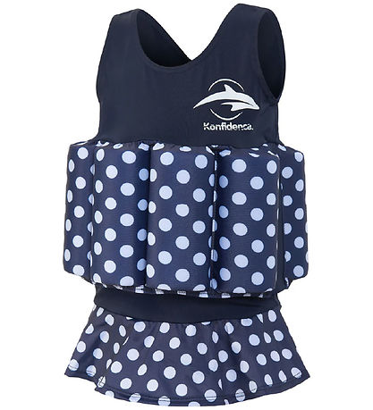Konfidence Badeanzug - UV40+ - Navy/Polka
