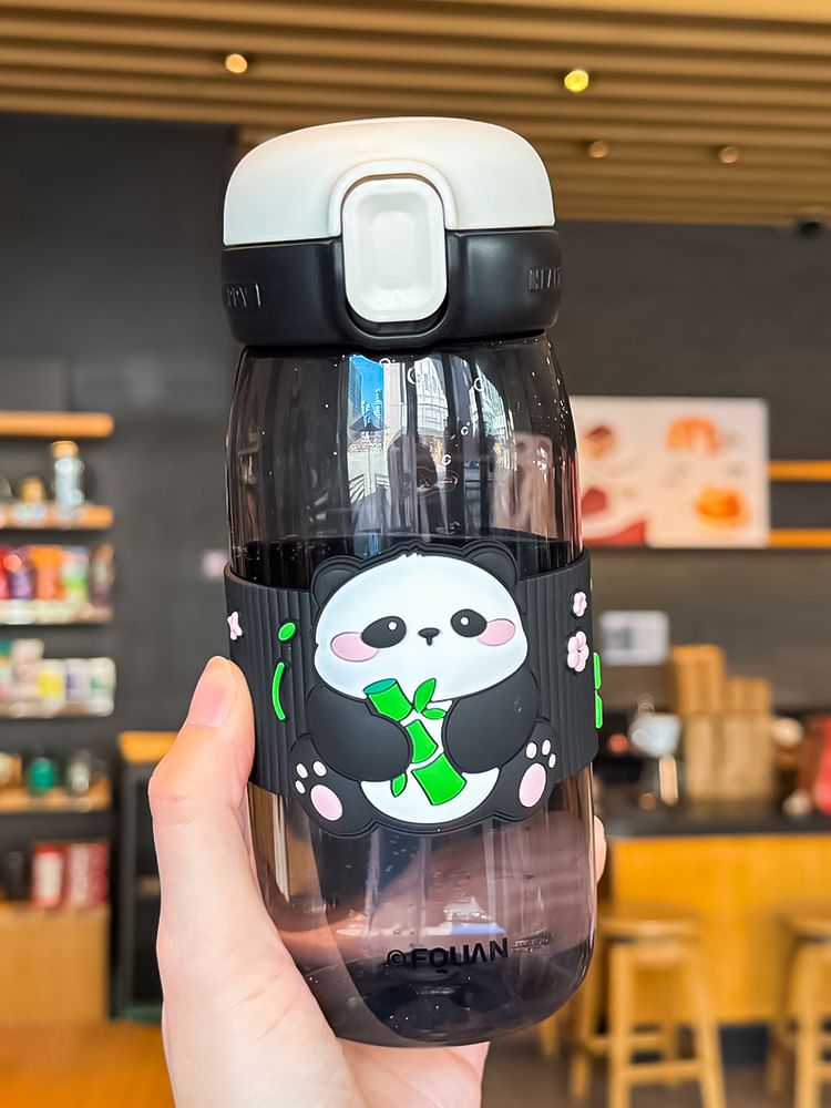Choyce - Panda Plastic Drinkfles met Rietje (Diverse Designs)