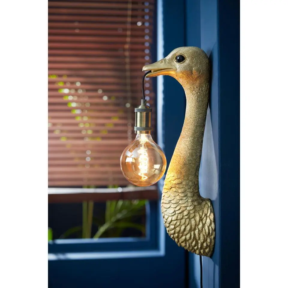 Wandlamp Ostrich - Goud - 18x15,5x57,5cm