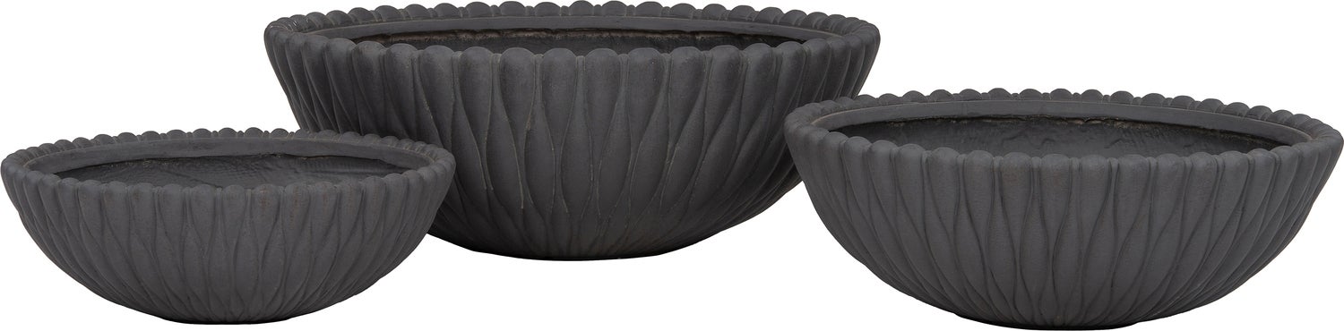 Intratuin plantenschaal Schulp antraciet D 56 H 22,5 cm
