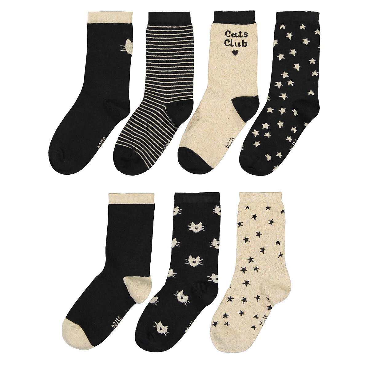 COLEÇÃO LA REDOUTE<br>Conjunto de 7 pares de meias com estampa de gato