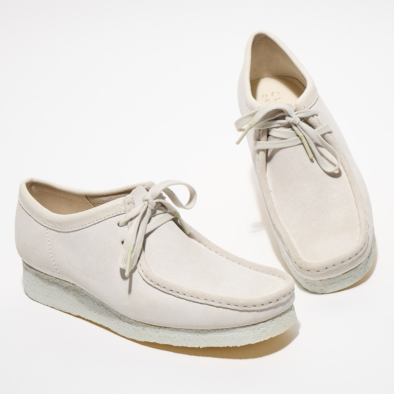 Clarks Originals Derbies en Velours de Cuir Wallabee blanches