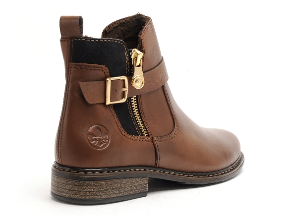 Rieker boots bottine plates femme z4959 marron