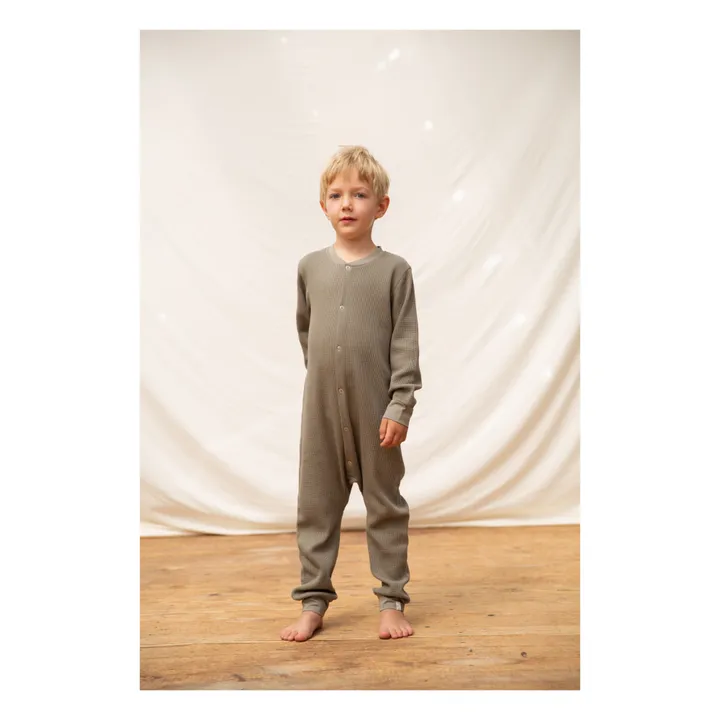 Matona Pyjama Coton Bio Gaufré | Vert olive
