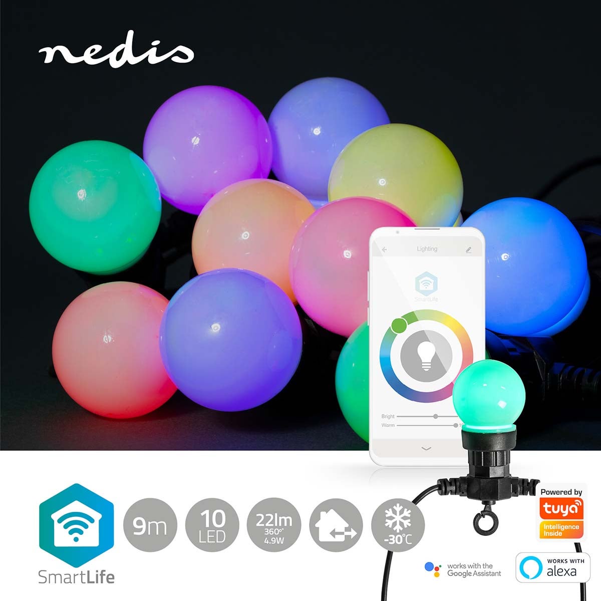 Nedis SmartLife Decoratieve LED lichtslang iOS/Android 9 meter