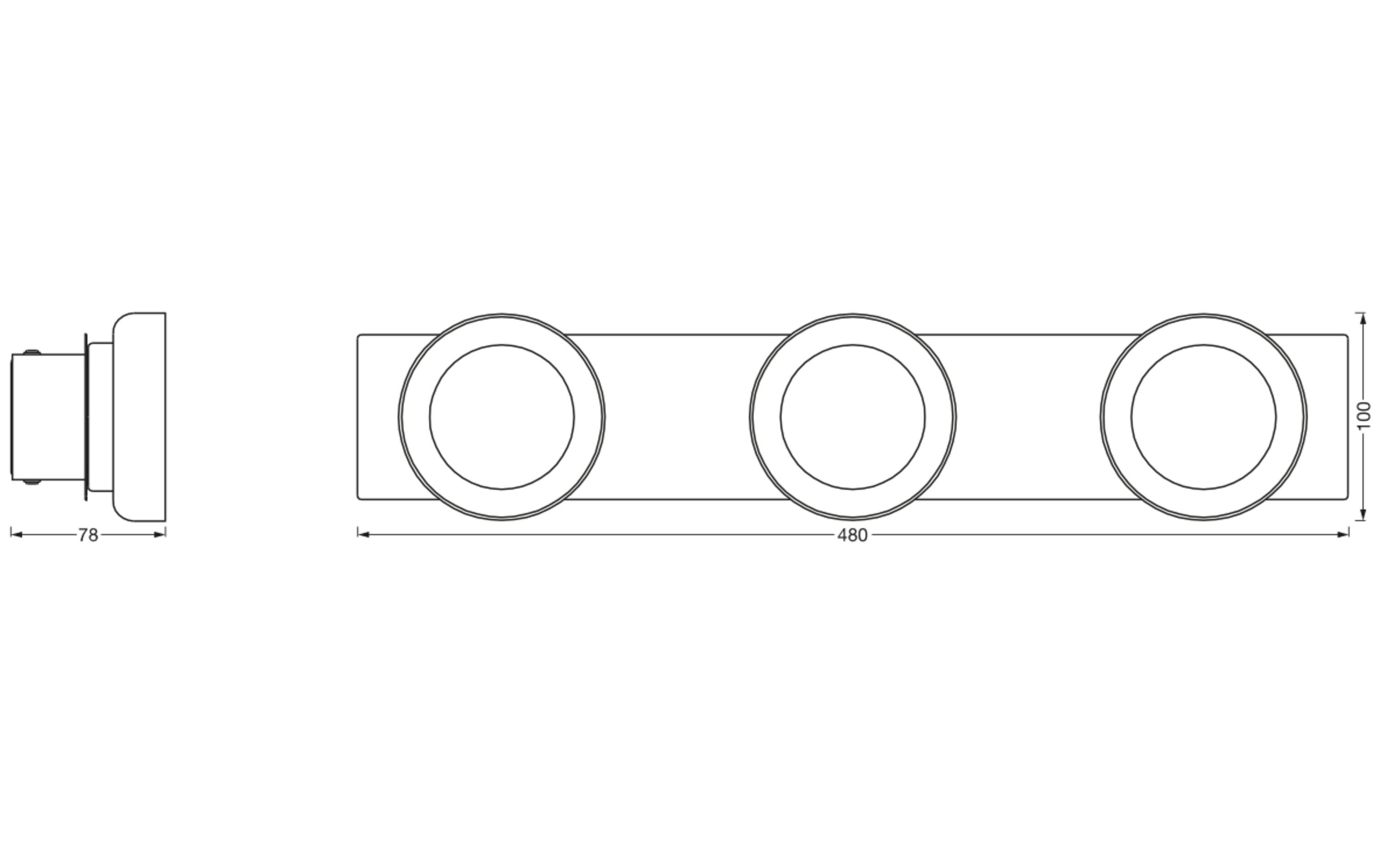 Badezimmerleuchte SMART+ Orbis Round, 3 x 5 W, Chrome, 48 cm<br>Dekorative Badezimmerleuchte mit WLAN-Technologie