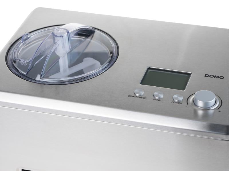 Domo Glacemaschine DO9201l 2 l, Silber Glacemaschine mit 2 Litern Fassungsvermögen