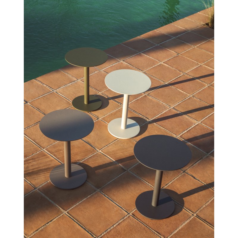Table auxiliaire Asinara en aluminium graphite Ø 40 cm
