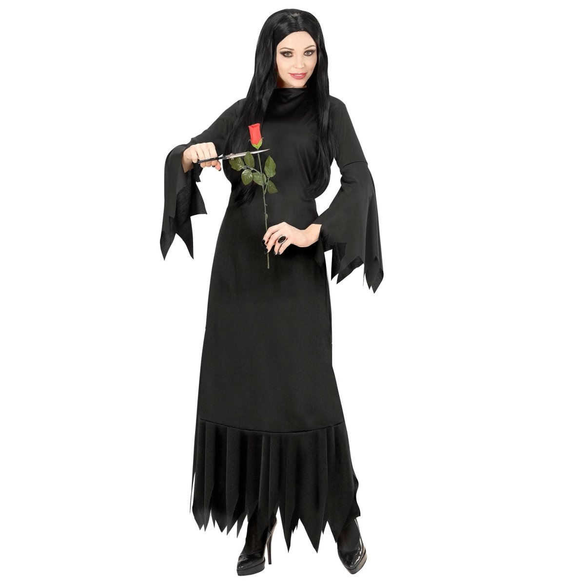 Halloween Jurk Zwart Dames Mortisia Lang