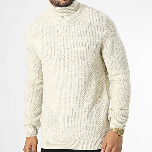 Pull Col Roulé Damian Beige