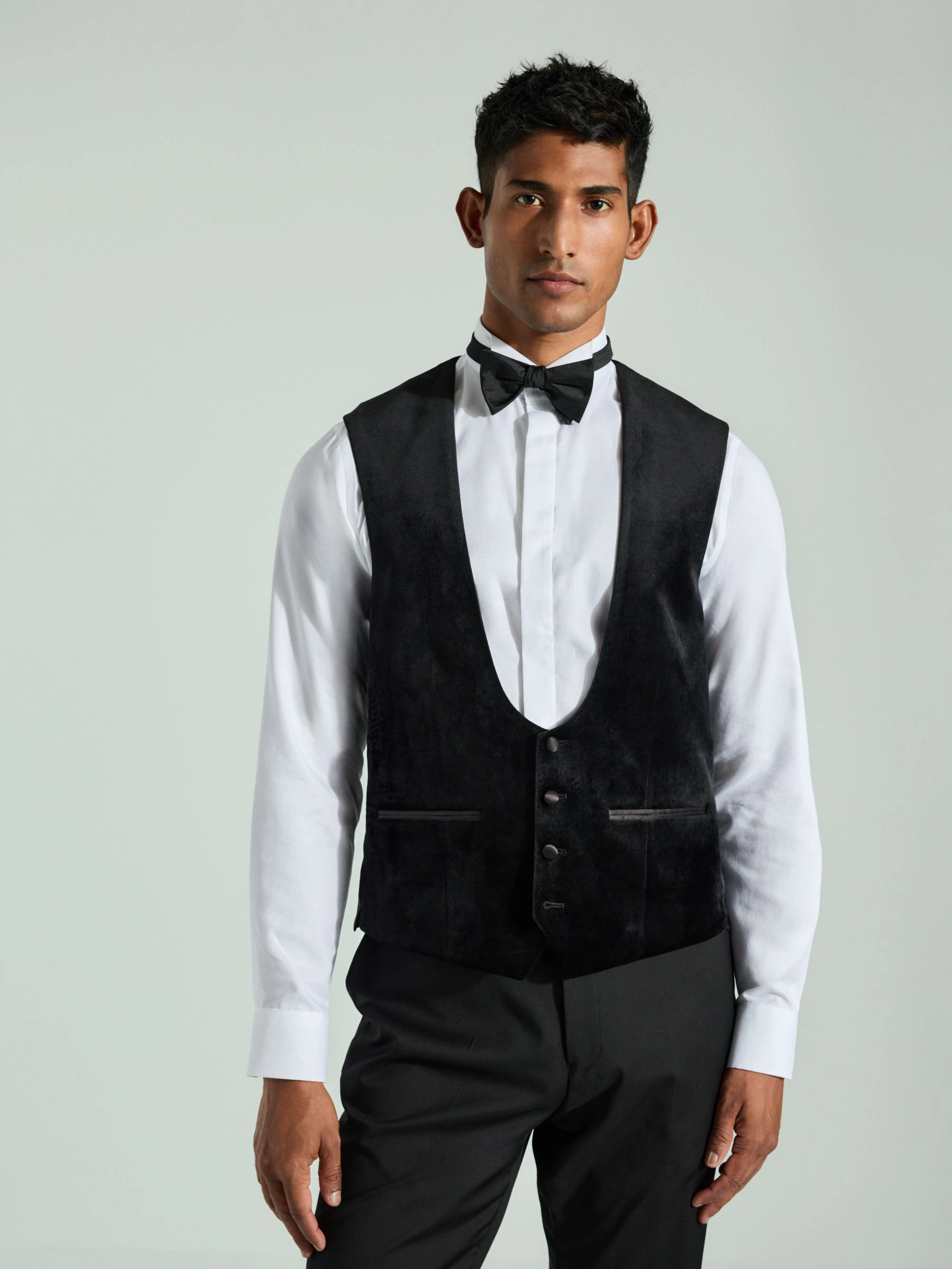 Zwart - Velvet Waistcoat